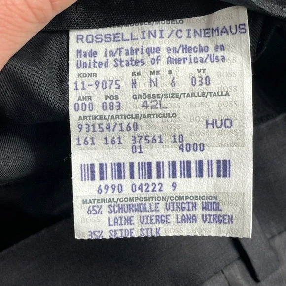 Hugo Boss Rossellini Cinemaus Mens Gray Striped Silk Wool Dress Pant 42L 34x33 - Picture 8 of 11